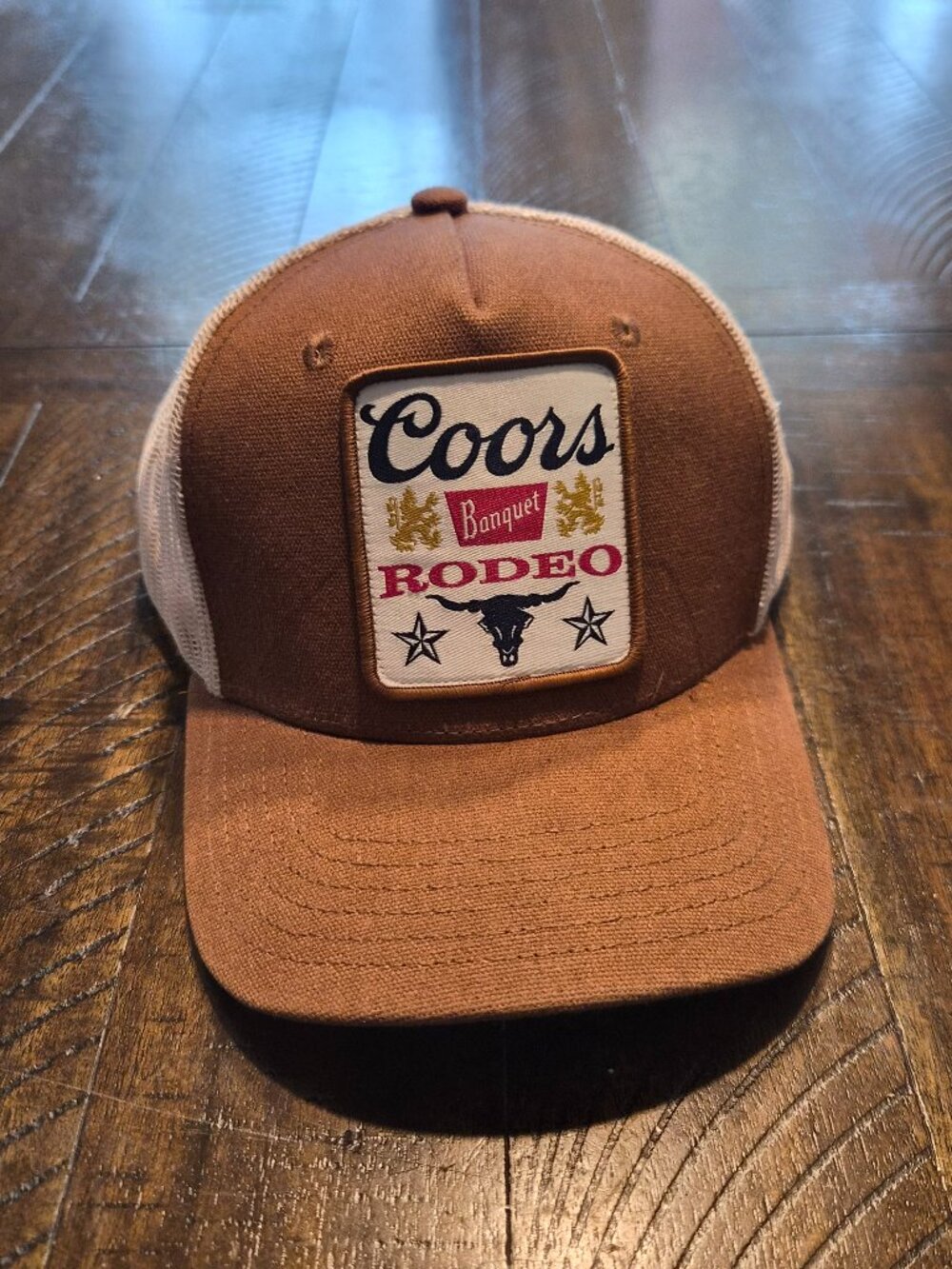 Coors Banquet Rodeo Patch SnapBack Hat Cap Brown Excellent Condition